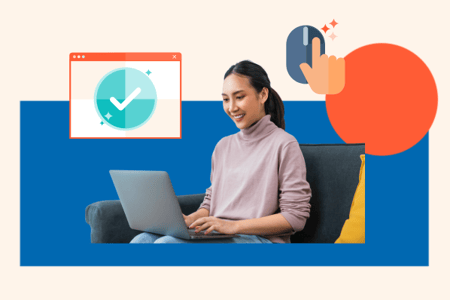 Woman on laptop visiting a website using the best WordPress hosting